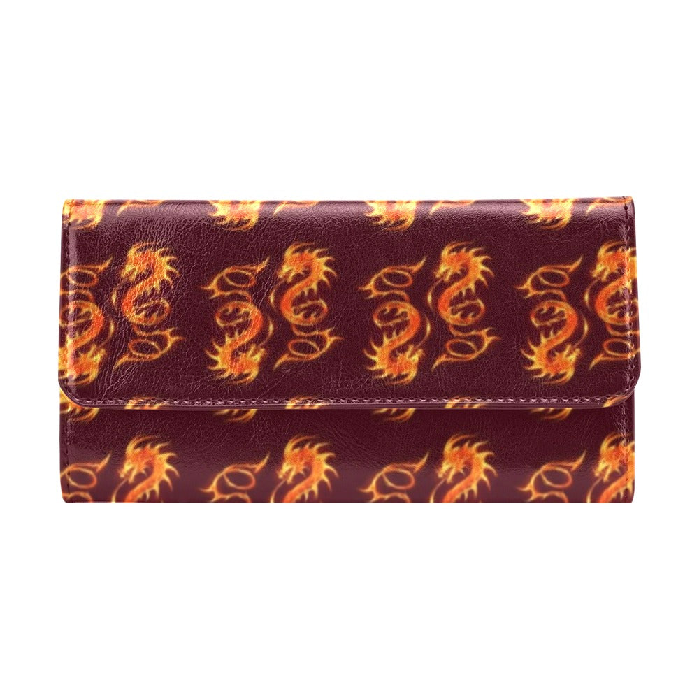 Dragons Fire Design Women's Trifold Wallet
