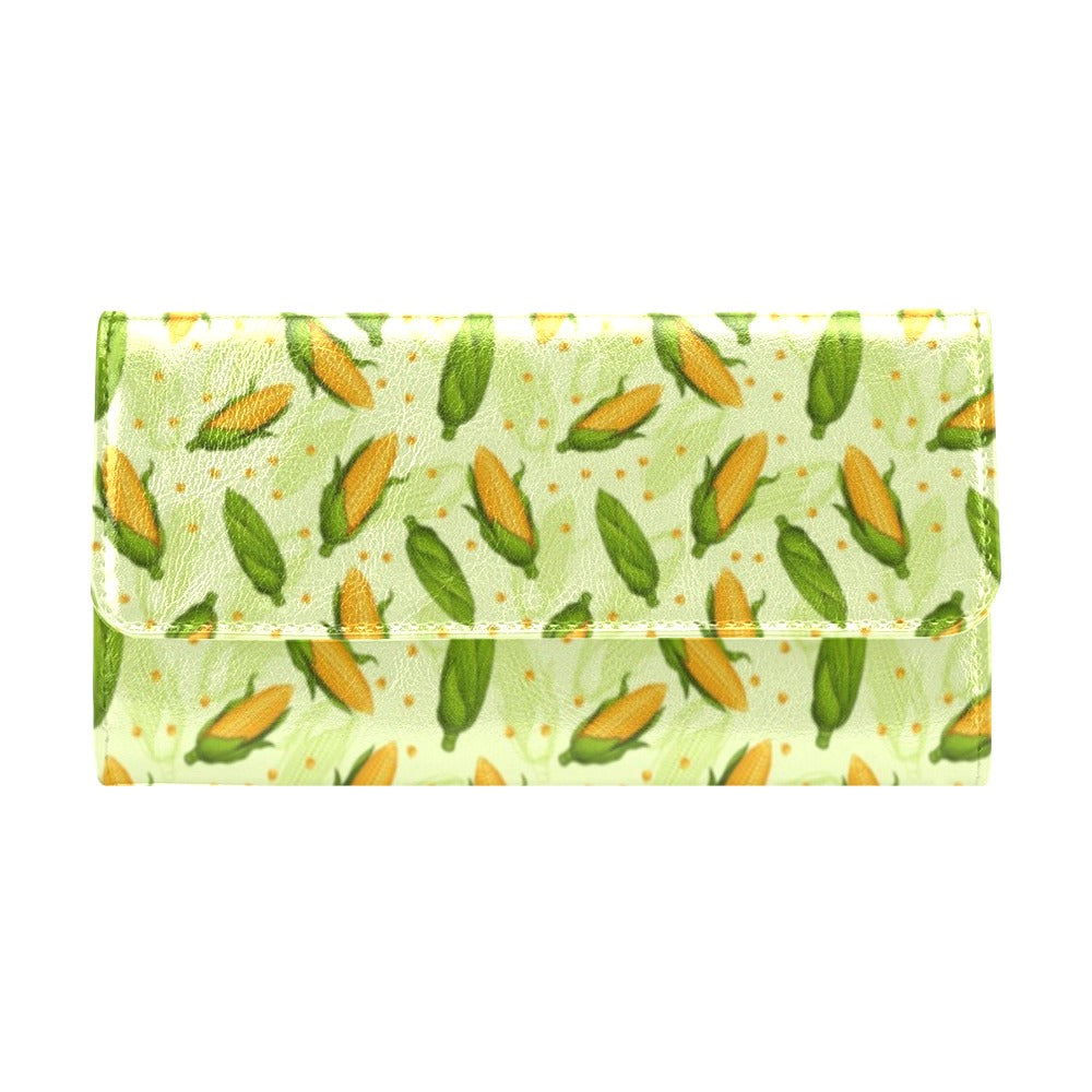 Agricultural Fresh Corn cob Print Pattern Women's Trifold Wallet