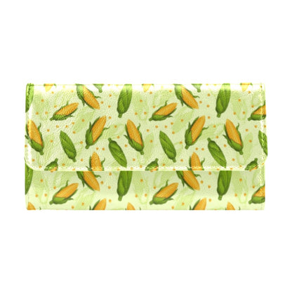 Agricultural Fresh Corn cob Print Pattern Women's Trifold Wallet
