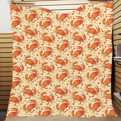 Crab Pattern Print Design 01 Premium Quilt