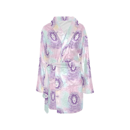Leo Pattern Print Design 03 Women's Fleece Robe