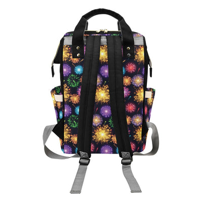 Firework Print Design LKS305 Diaper Bag Backpack