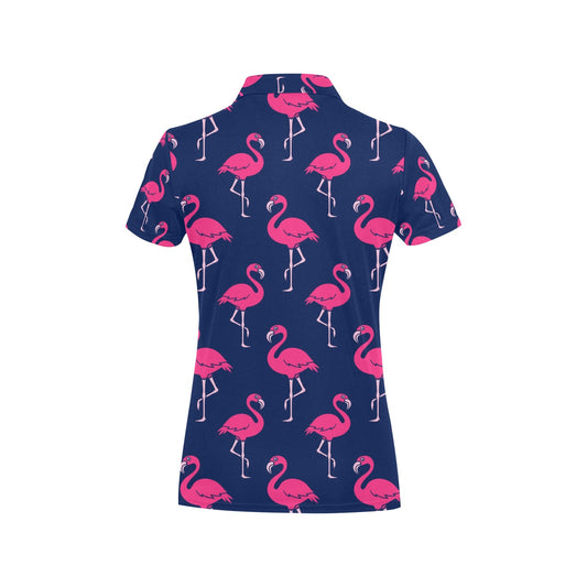 Pink Flamingo Pattern Women's Polo Shirt