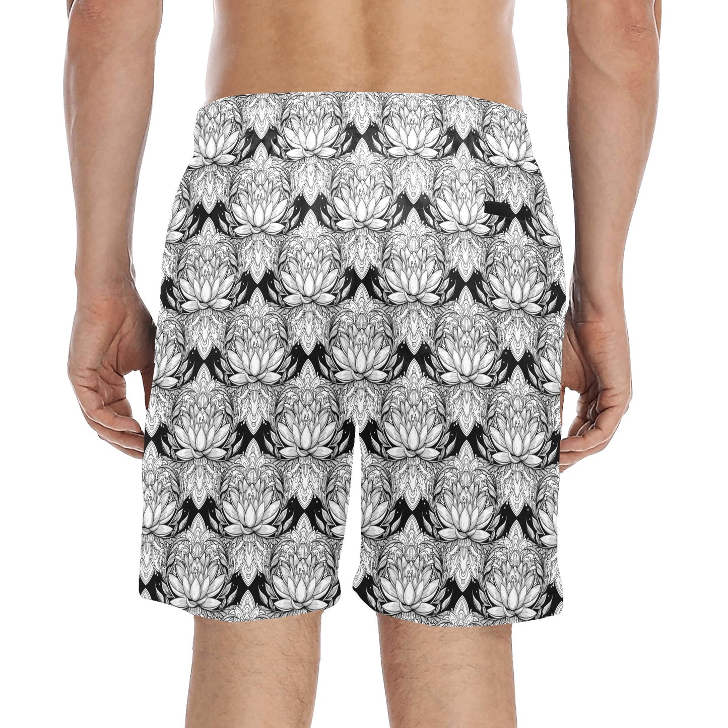Lotus Mandala Print Pattern Men's Swim Trunks Beach Shorts