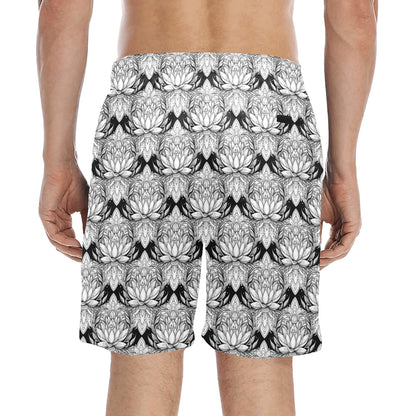 Lotus Mandala Print Pattern Men's Swim Trunks Beach Shorts