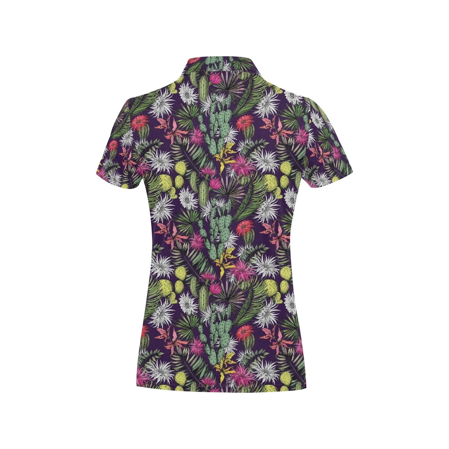 Cactus Pattern Print Design 08 Women's Polo Shirt