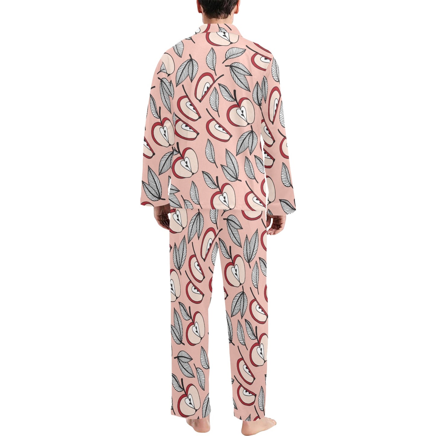 Apple Pattern Print Design AP04 Men's Long Pajama Set
