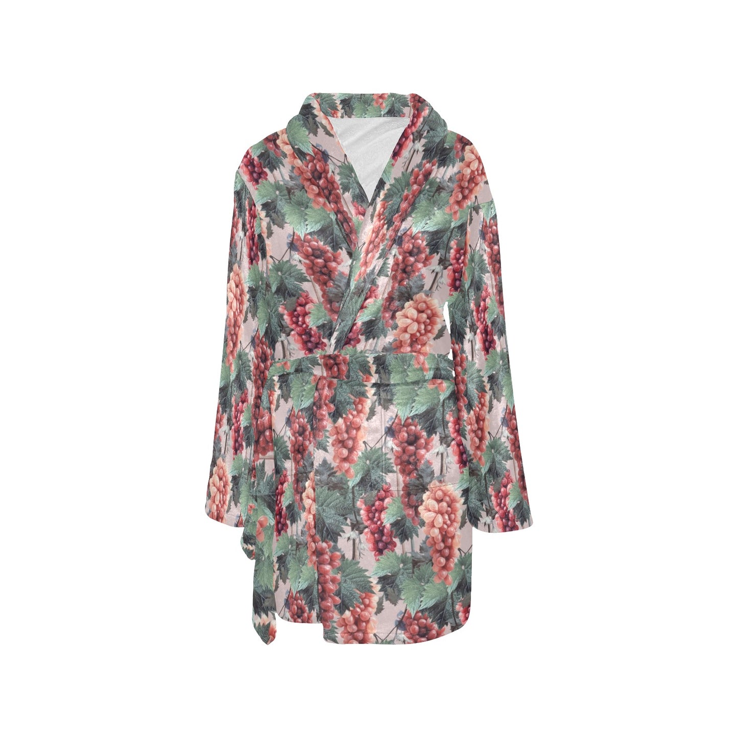 Grape Pattern Print Design GP01 Women's Fleece Robe
