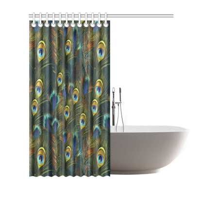 Peacock Feather Pattern Print Design A03 Shower Curtain