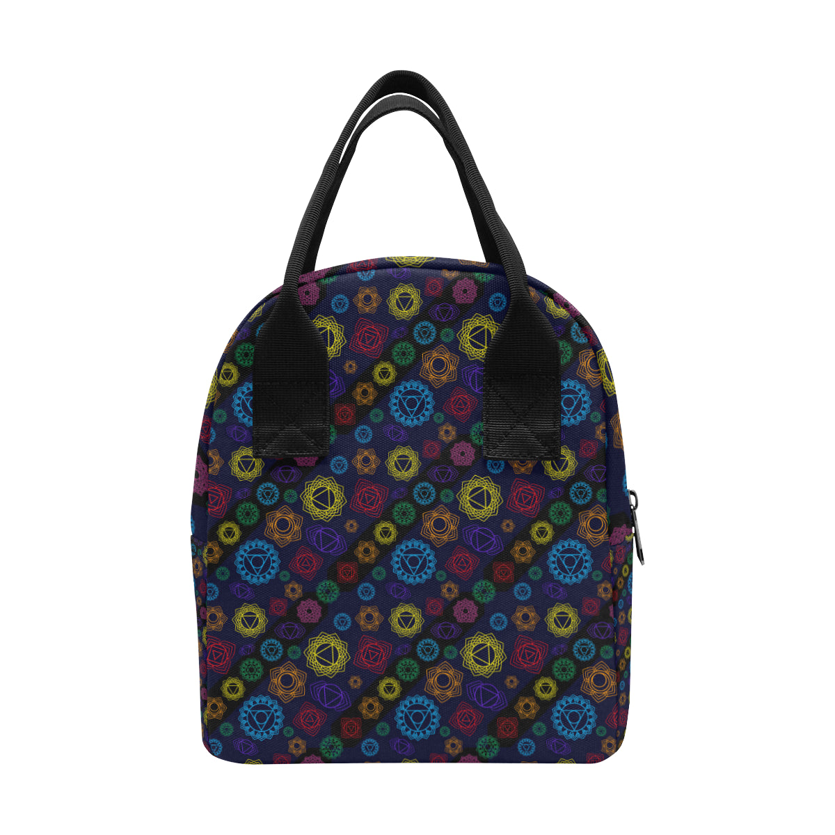 Chakra Colorful Print Pattern Insulated Lunch Bag