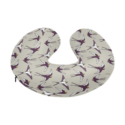 Swallow Bird Pattern Print Design 03 U-Shaped Travel Neck Pillow