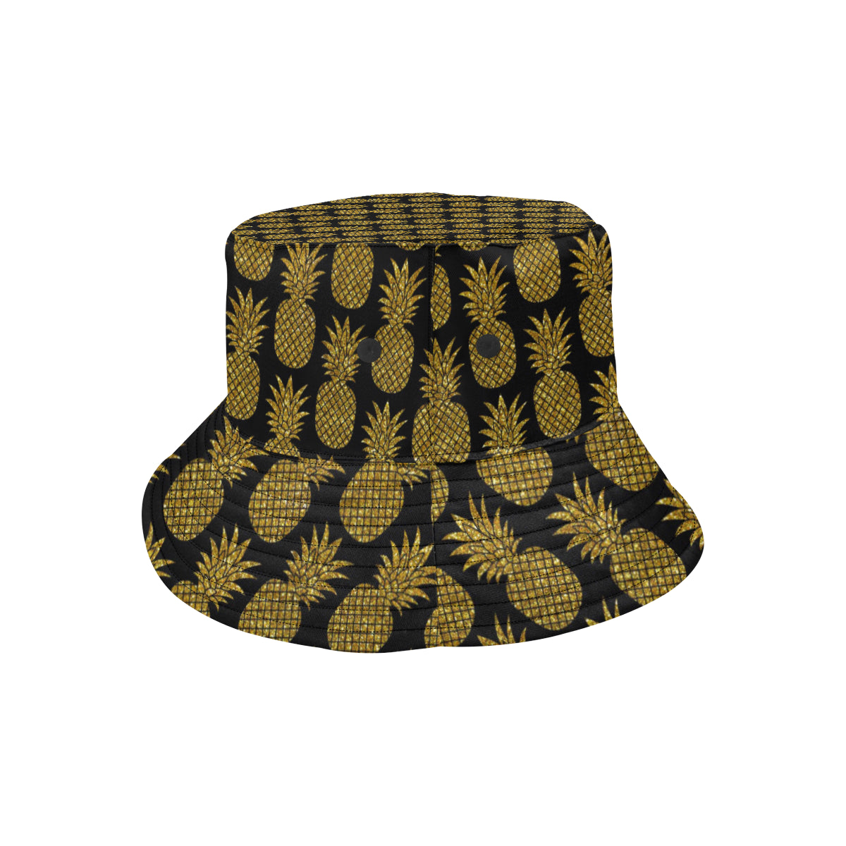 Gold Pineapple Pattern Print Design PP011 Unisex Bucket Hat