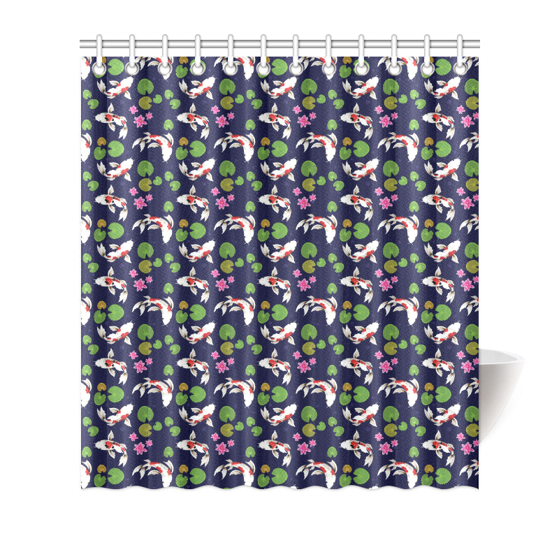 Koi Carp Pattern Design Themed Print Shower Curtain
