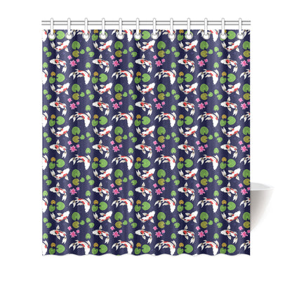 Koi Carp Pattern Design Themed Print Shower Curtain