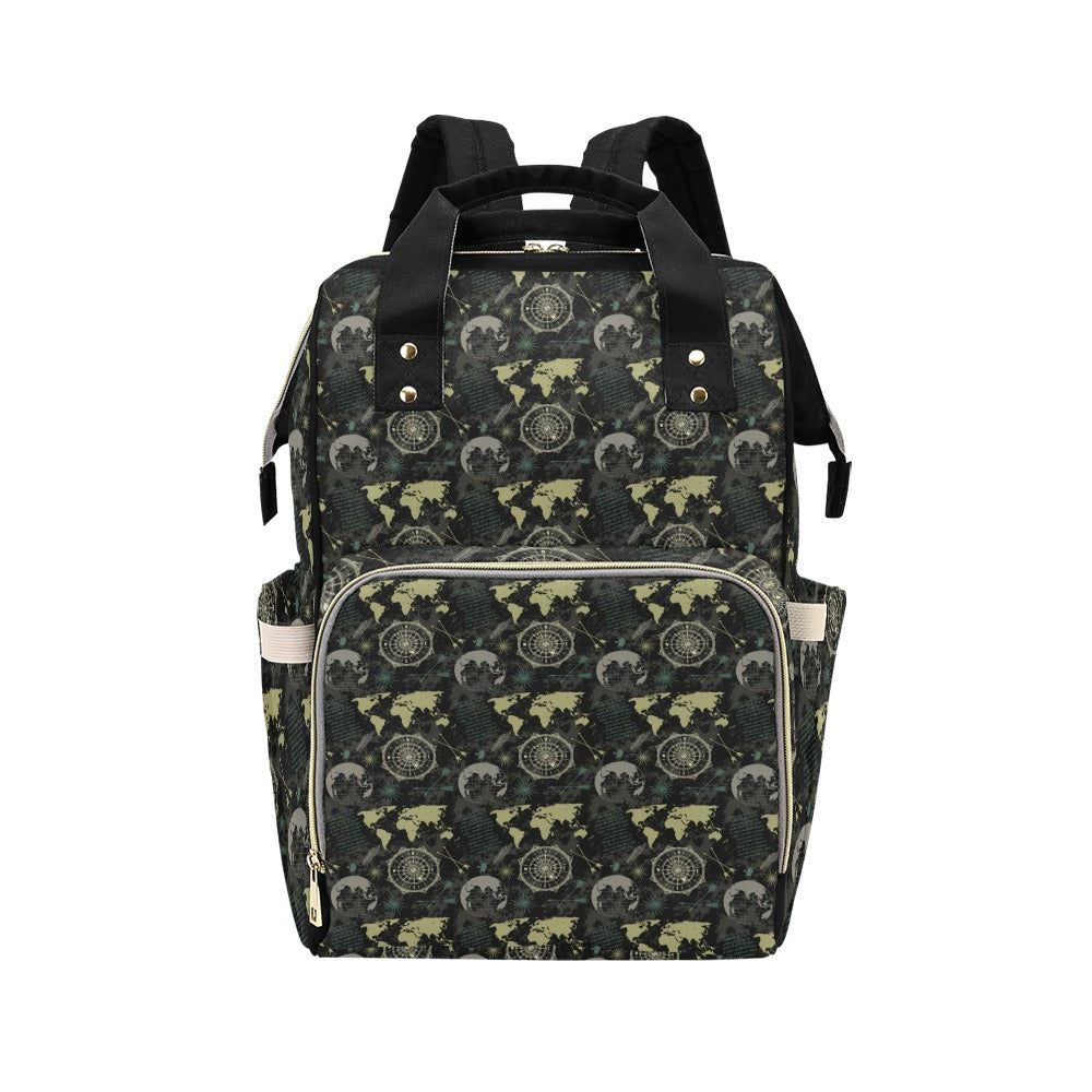 World Map Print Design LKS303 Diaper Bag Backpack