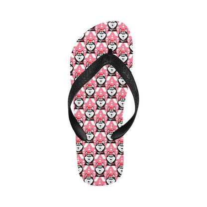 Siberian Huskies Christmas Themed Print Design LKS302 Flip Flops