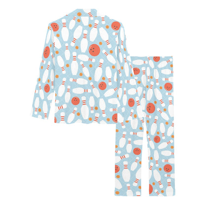 Bowling Pattern Print Design 09 Women's Long Pajama Set