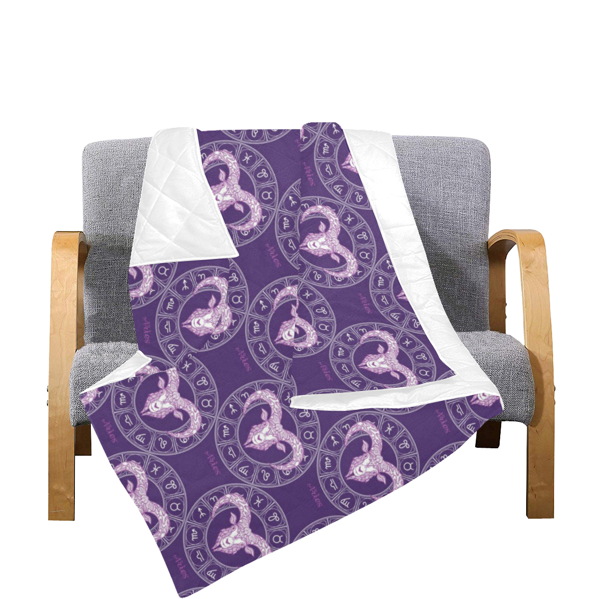 Aries Zodiac Pattern Print Design 02 Premium Quilt