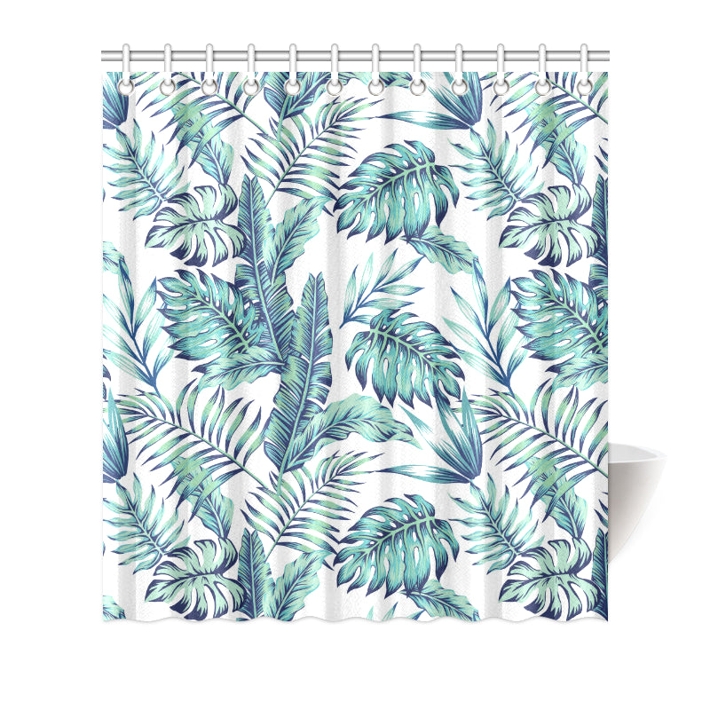 Pattern Tropical Palm Leaves Shower Curtain
