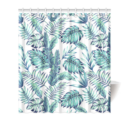 Pattern Tropical Palm Leaves Shower Curtain