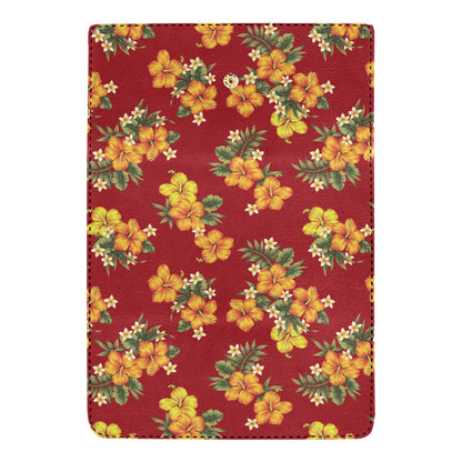 Orange Hibiscus Pattern Print Design HB026 Women's Trifold Wallet