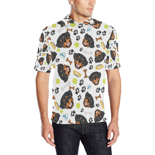 Rottweiler Pattern Print Design A04 Men Polo Shirt