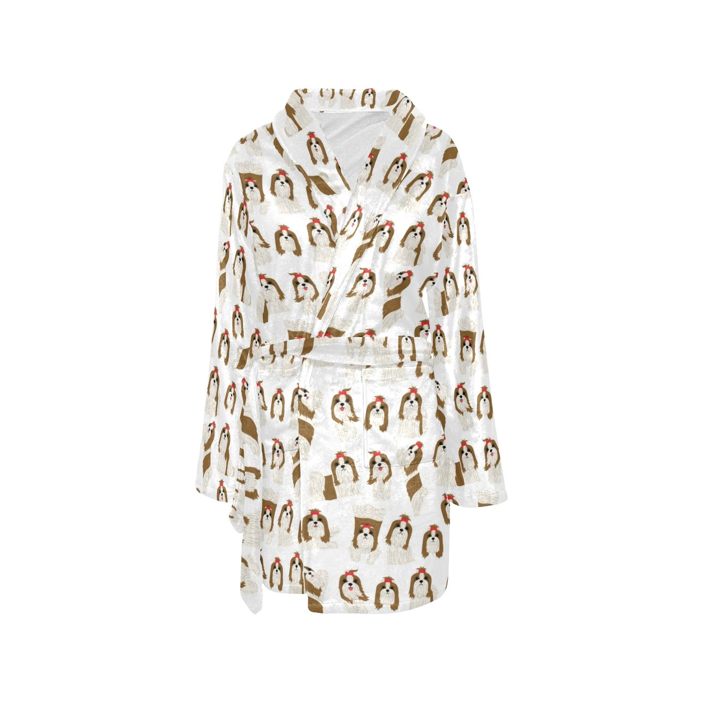 Shih Tzu Print Design LKS302 Women's Fleece Robe