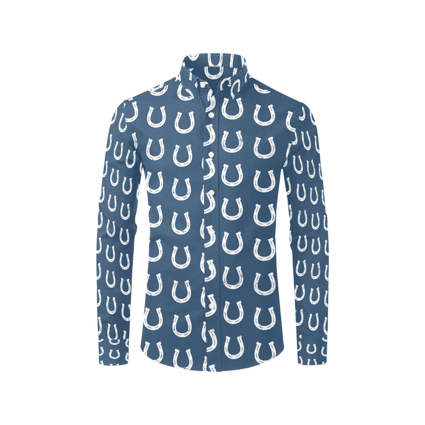 Horseshoe Print Design LKS301 Men's Long Sleeve Dress Shirt
