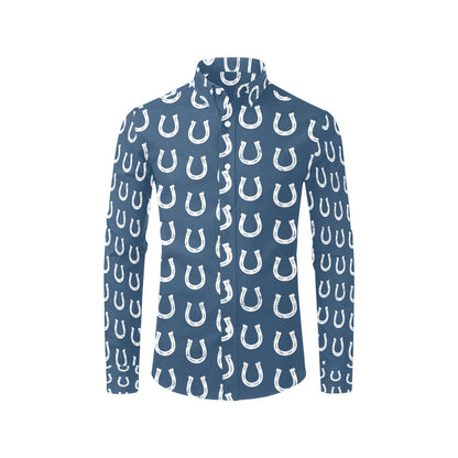 Horseshoe Print Design LKS301 Men's Long Sleeve Dress Shirt
