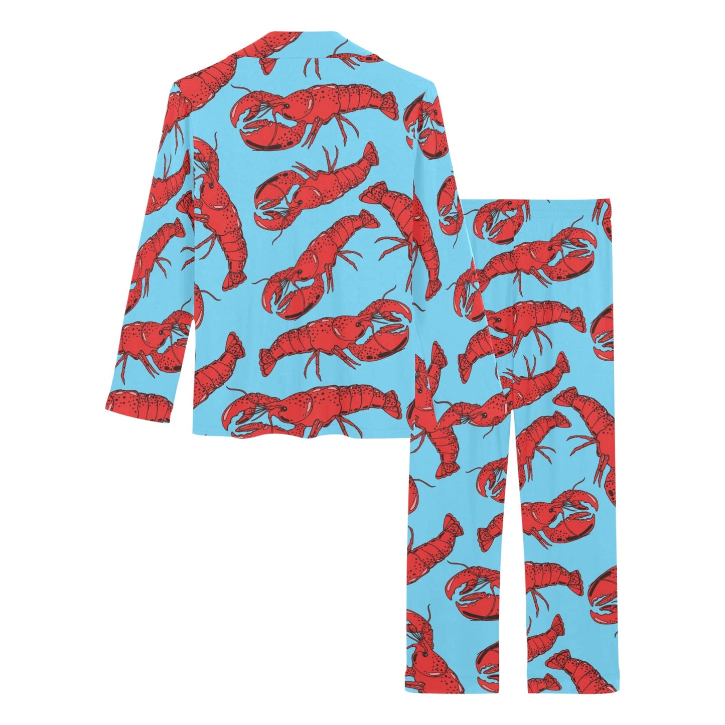 Lobster Red Pattern Print Design 03 Women's Long Pajama Set
