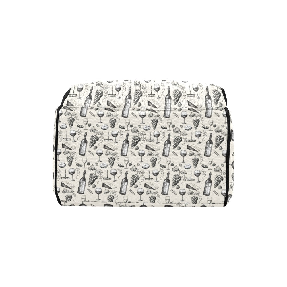 Wine Themed Print Design LKS306 Diaper Bag Backpack