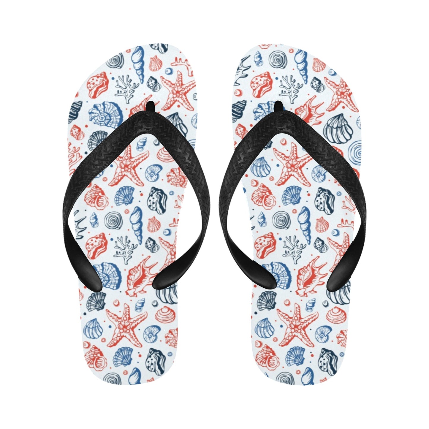 Seashell Print Design LKS307 Flip Flops