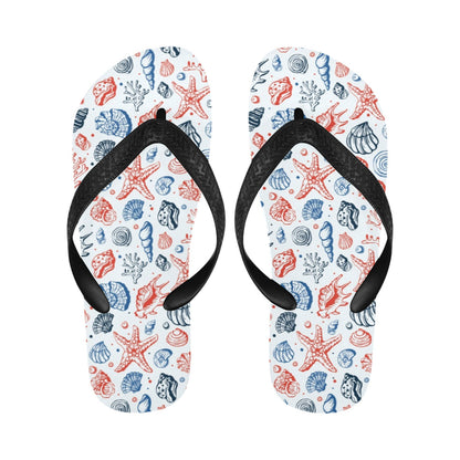 Seashell Print Design LKS307 Flip Flops