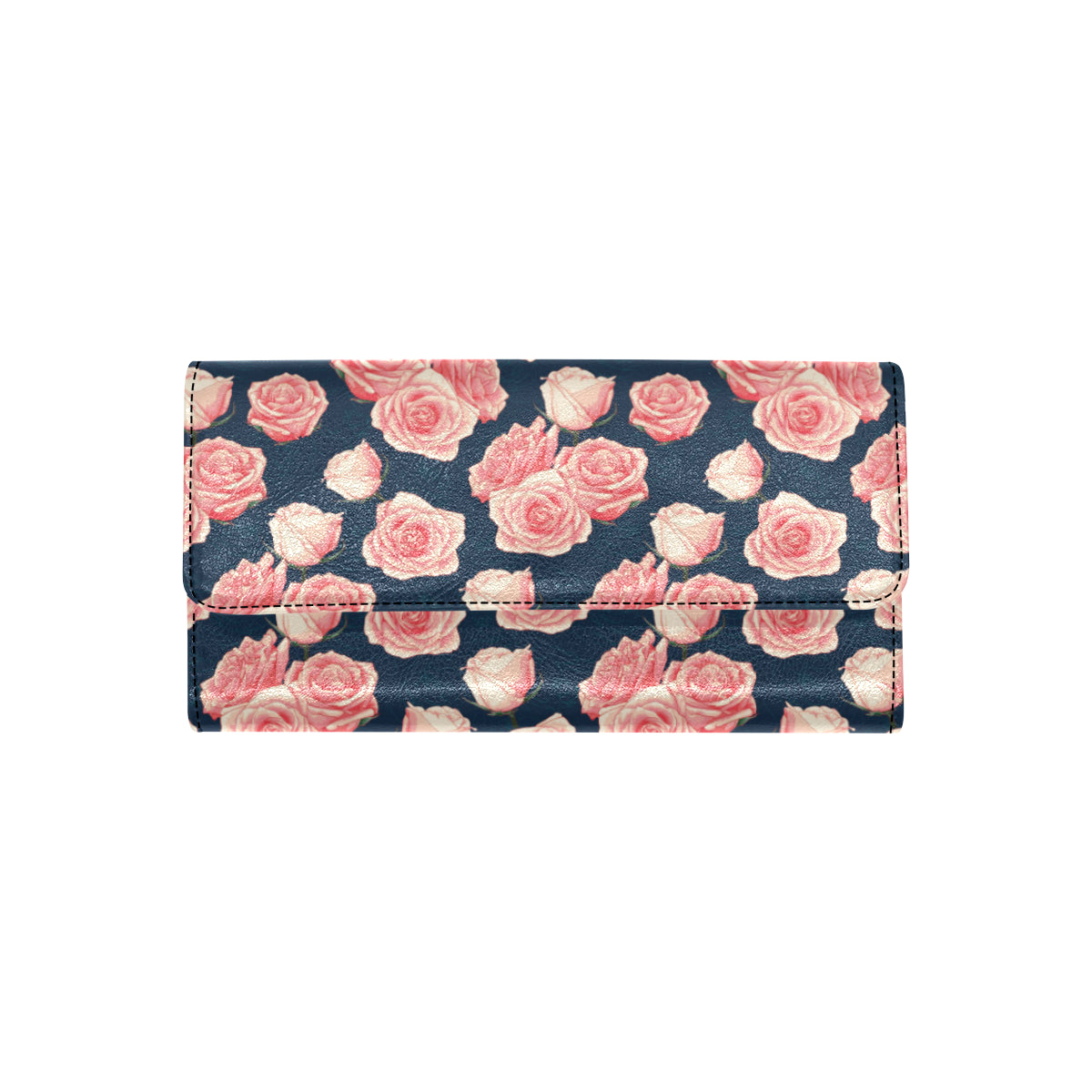 Rose Pattern Print Design A03 Women's Trifold Wallet