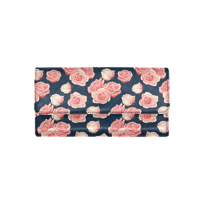 Rose Pattern Print Design A03 Women's Trifold Wallet