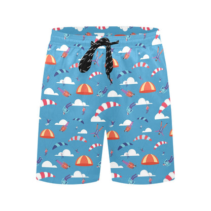 Skydiver Print Design LKS306 Men's Swim Trunks Beach Shorts