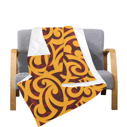 Maori Pattern Print Design 02 Premium Quilt