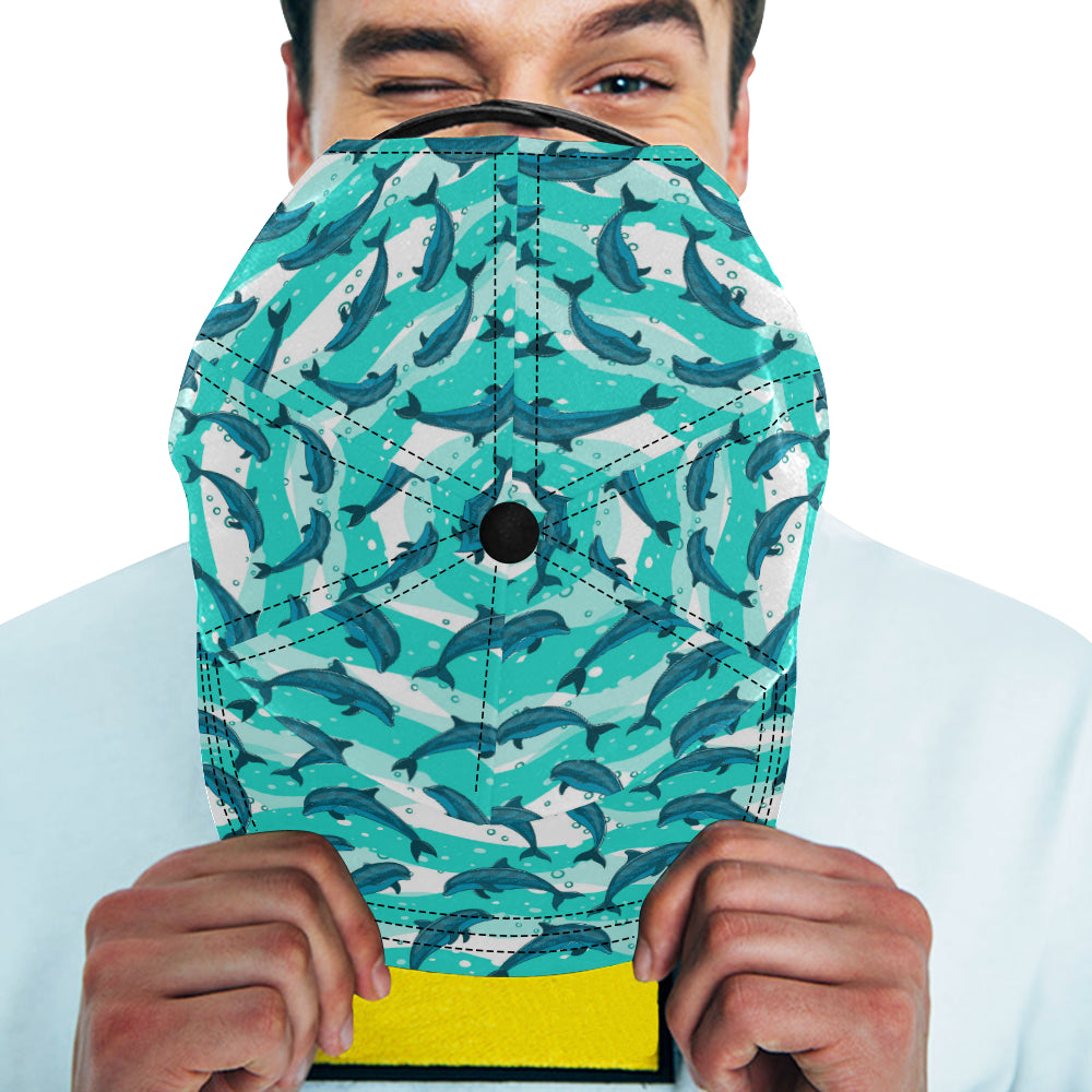Dolphin Design Print Pattern Snapback Cap