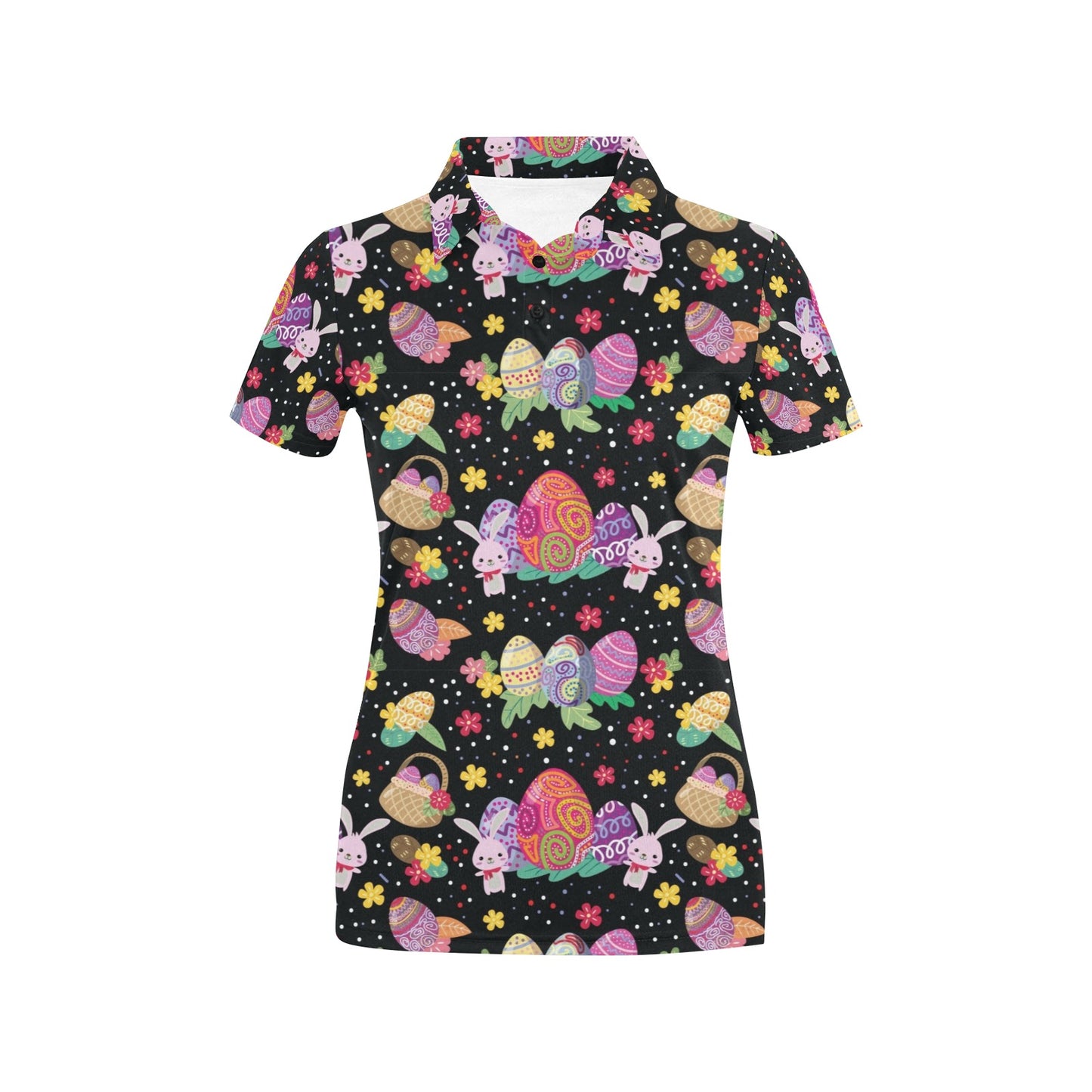Easter Eggs Pattern Print Design RB06 Women's Polo Shirt