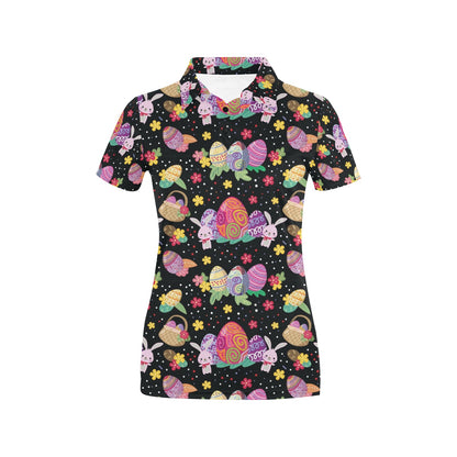 Easter Eggs Pattern Print Design RB06 Women's Polo Shirt
