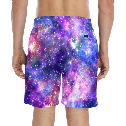 Galaxy Night Stardust Space Print Men's Swim Trunks Beach Shorts