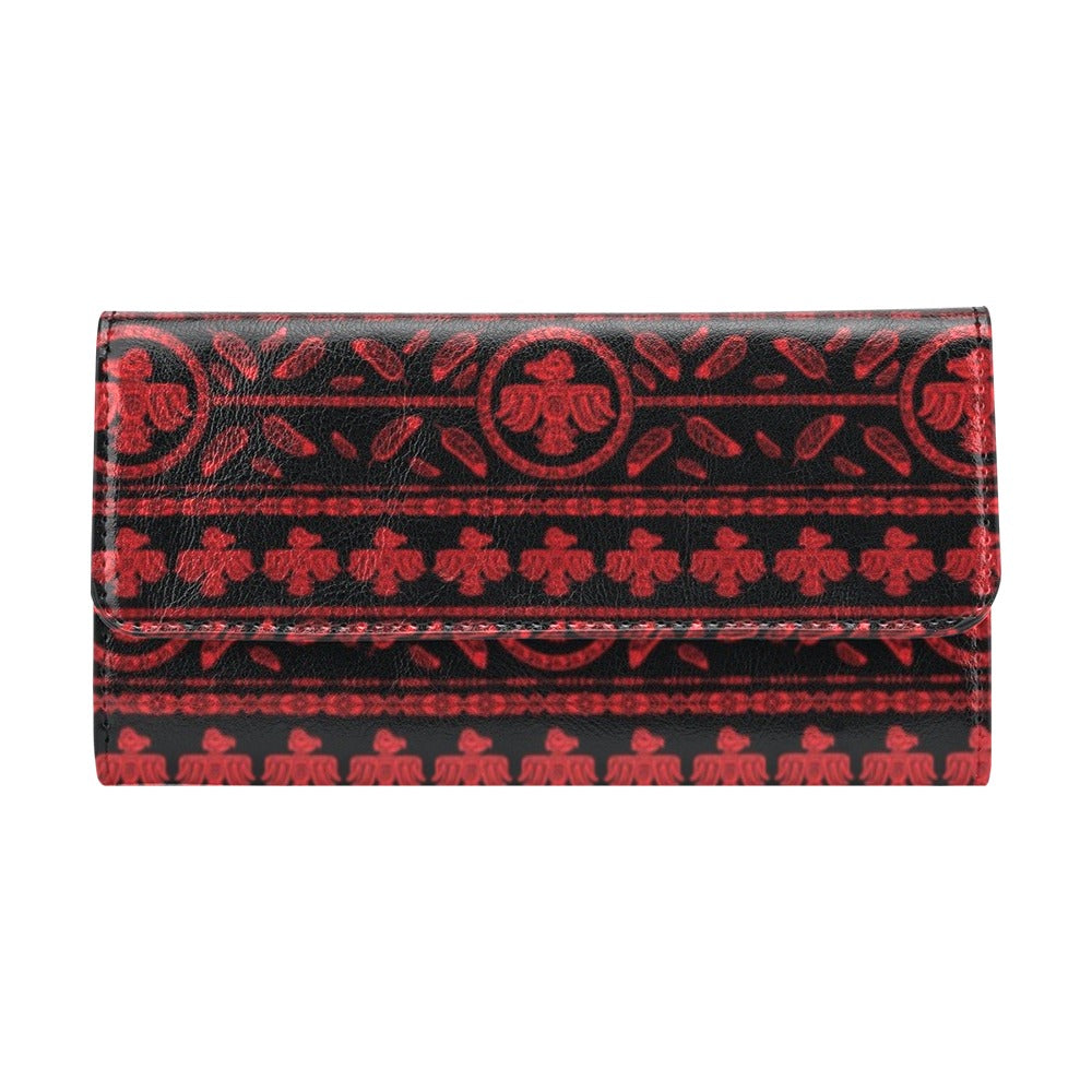 Native American Eagle Themed Print Women's Trifold Wallet
