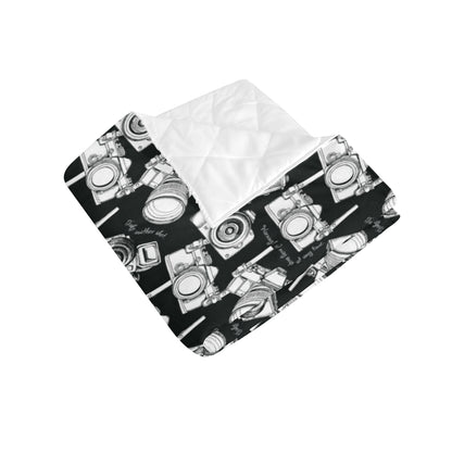 Camera Pattern Print Design 01 Premium Quilt