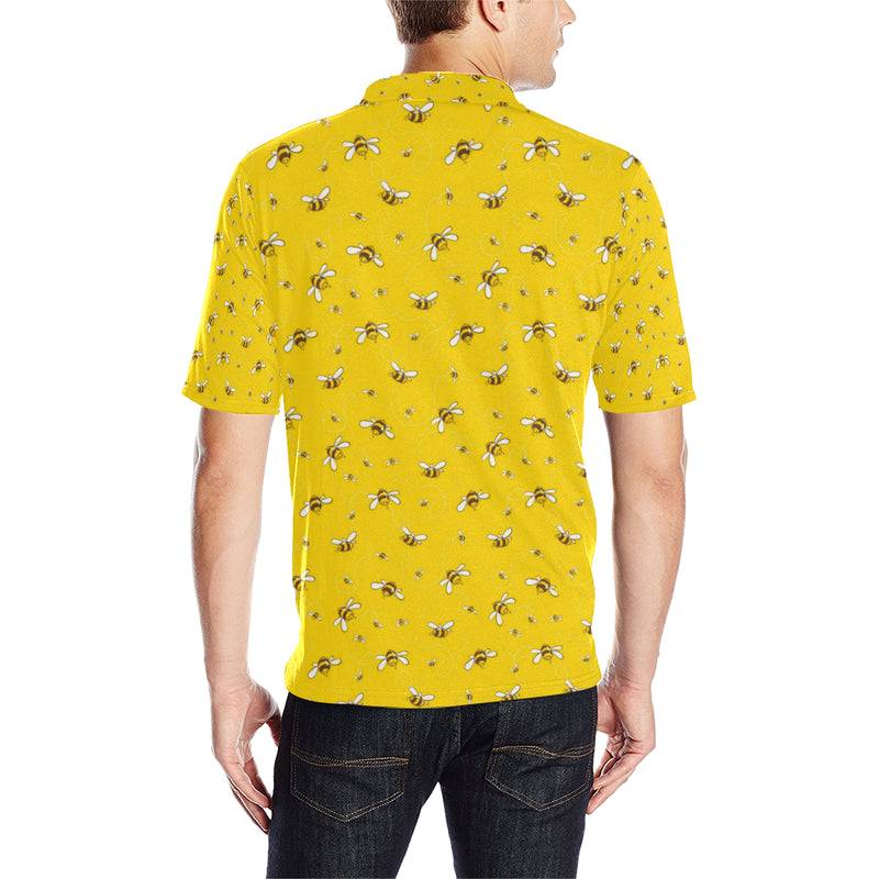 Bee Pattern Print Design 05 Men Polo Shirt