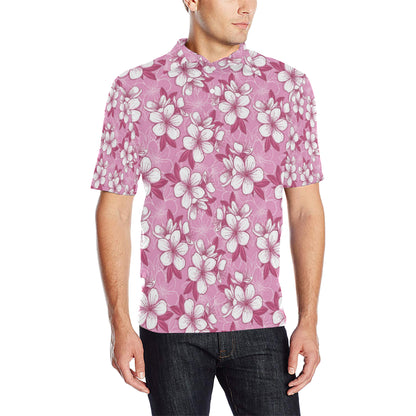 Cherry Blossom Pattern Print Design CB02 Men Polo Shirt
