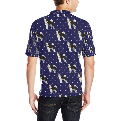 Alaskan Malamute Pattern Print Design 04 Men Polo Shirt
