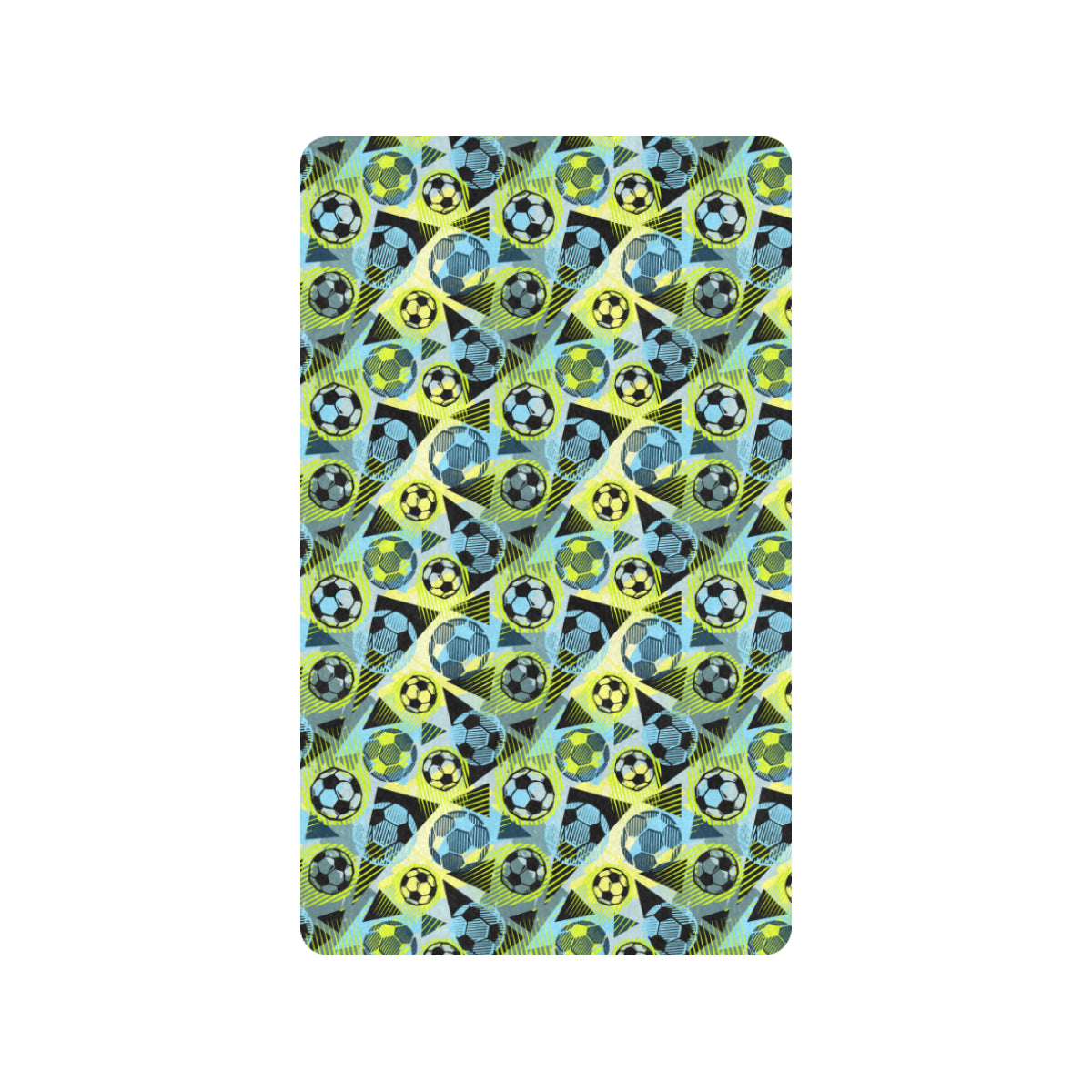Soccer Ball Themed Print Design Rubber Doormat