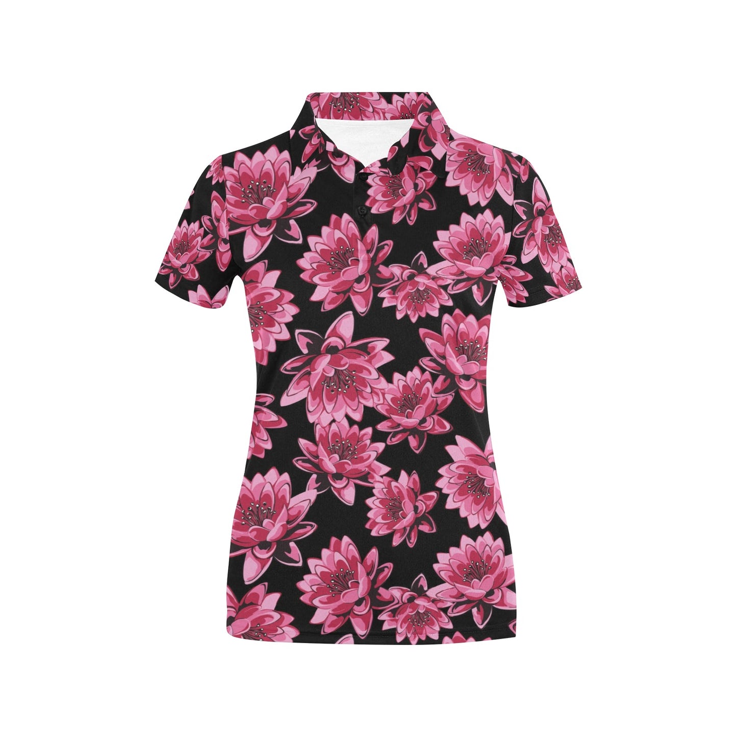 Lotus Pattern Print Design 03 Women's Polo Shirt