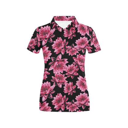 Lotus Pattern Print Design 03 Women's Polo Shirt