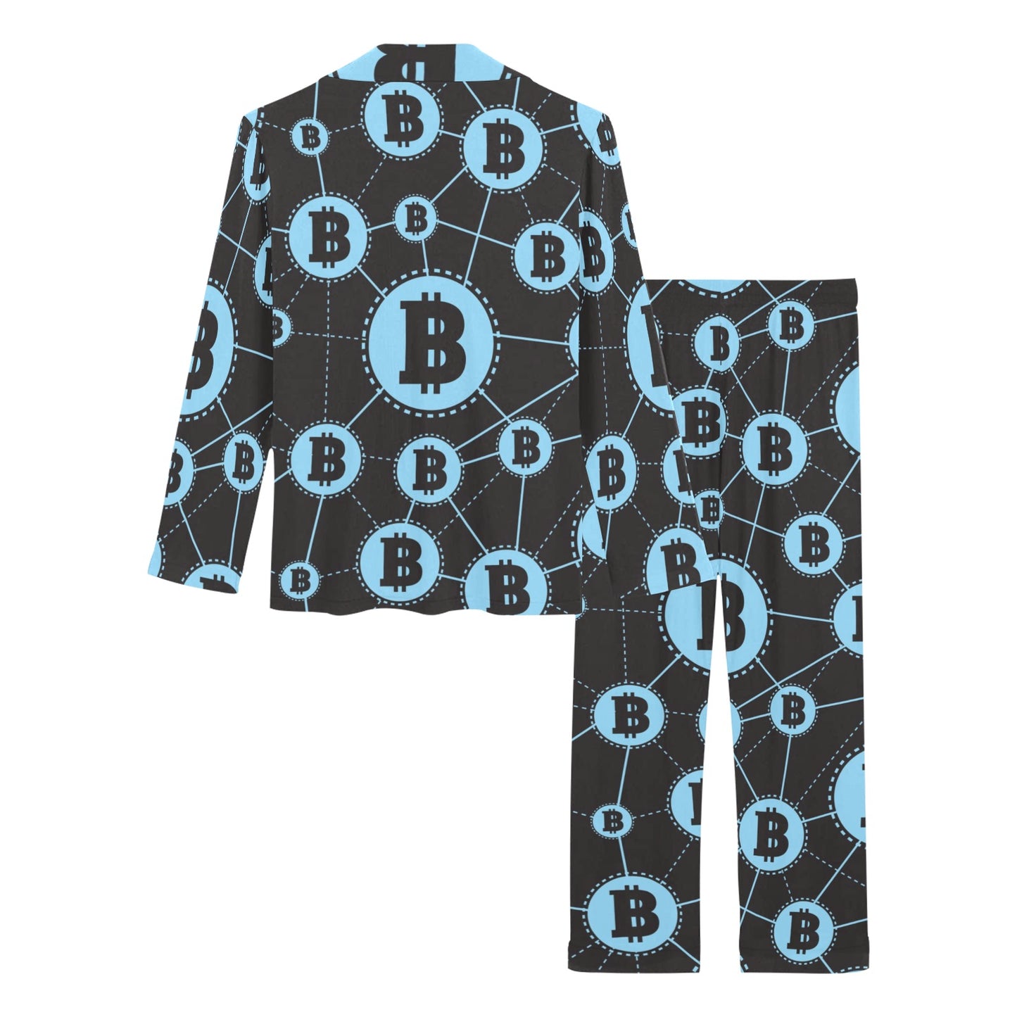 Cryptocurrency Pattern Print Design 02 Women's Long Pajama Set